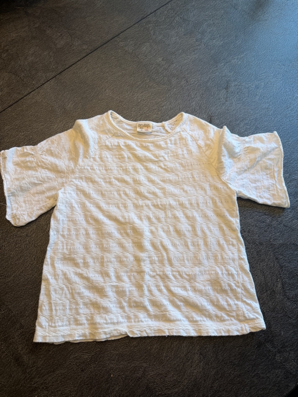 Kids White Textured Short Sleeve Top - Zara